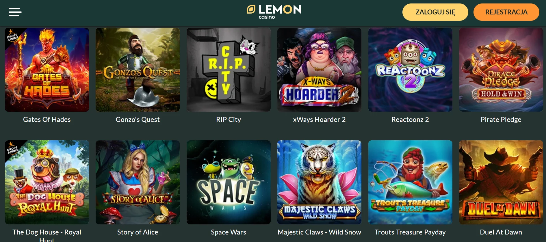 Strona Lemon Casino 2026 - kasyno z BLIKiem